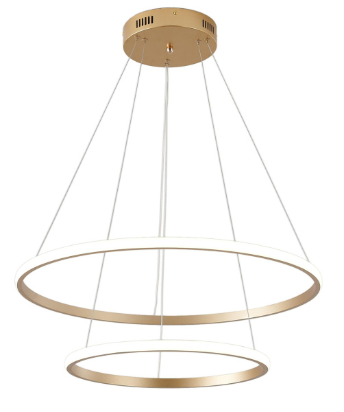Люстра подвесная светодиодная золото LED 63Вт D40+60см Zortes RINGOLIGHT ZRS.33320.63C