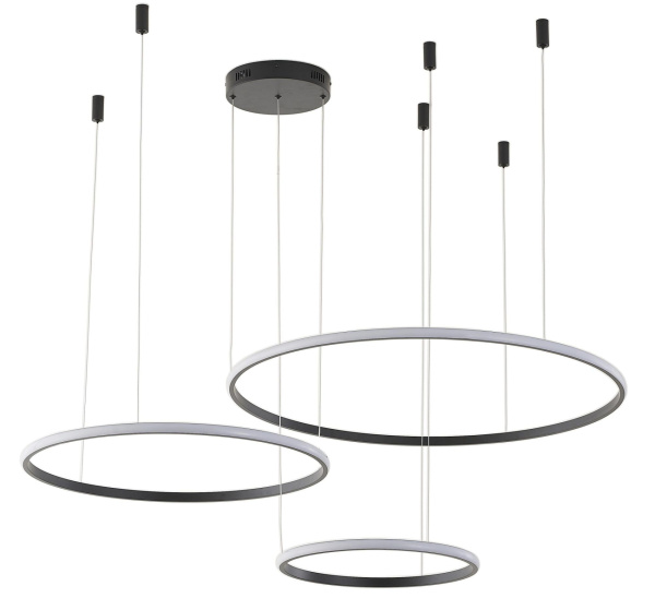 Люстра подвесная светодиодная антрацит LED 75Вт D20+40+60см Zortes RINGOLIGHT ZRS.33321.75F