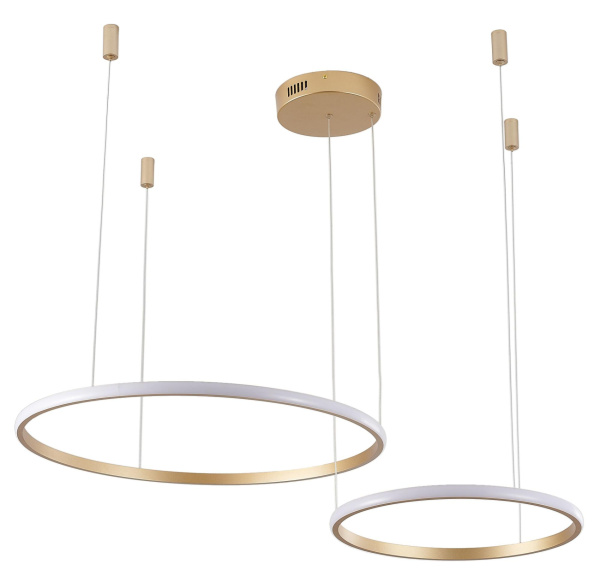 Люстра подвесная светодиодная золото LED 63Вт D40+60см Zortes RINGOLIGHT ZRS.33320.63F