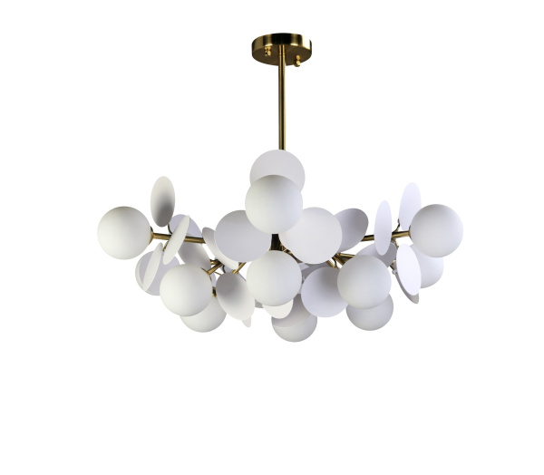 Люстра с плафонами бронза D80см