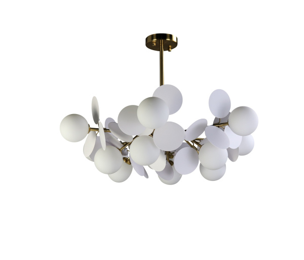 Люстра с плафонами бронза D80см