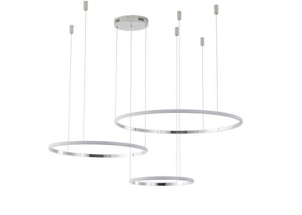 Светодиодная люстра хром LED 75Вт D20+40+60см