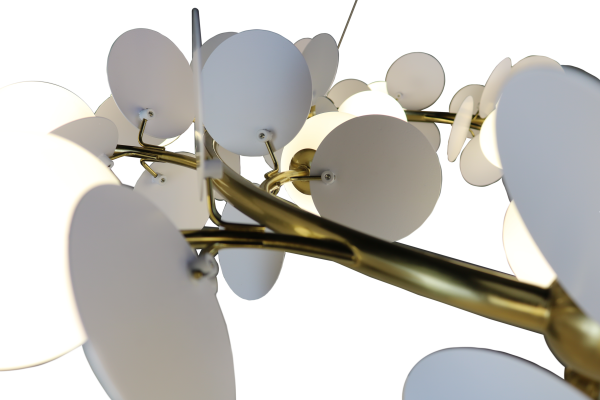 Люстра с плафонами бронза D105см