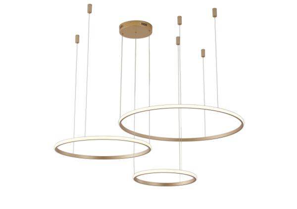 Светодиодная люстра золото LED 75Вт D20+40+60см