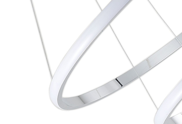 Светодиодная люстра хром LED 75Вт D20+40+60см