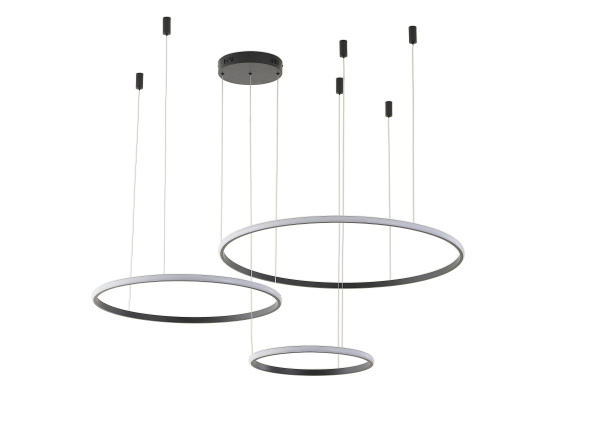 Светодиодная люстра антрацит LED 75Вт D20+40+60см